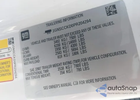 2023 Chevrolet Suburban 2Wd Lt from USA, damaged, VIN 1GNSCCKD0PR204294